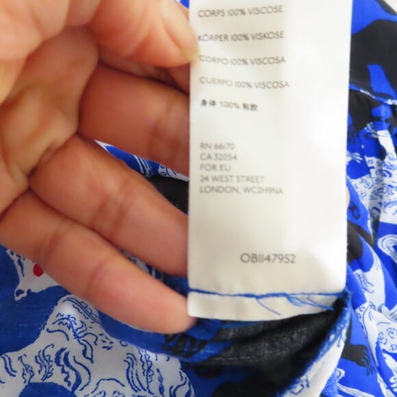 Anthropologie Emily Isabella Blue Panther Print Top XS - Picture 9 of 9